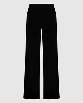 Brunello Cucinelli Черные бархатные брюки с цепочкой мониль MD561P8493