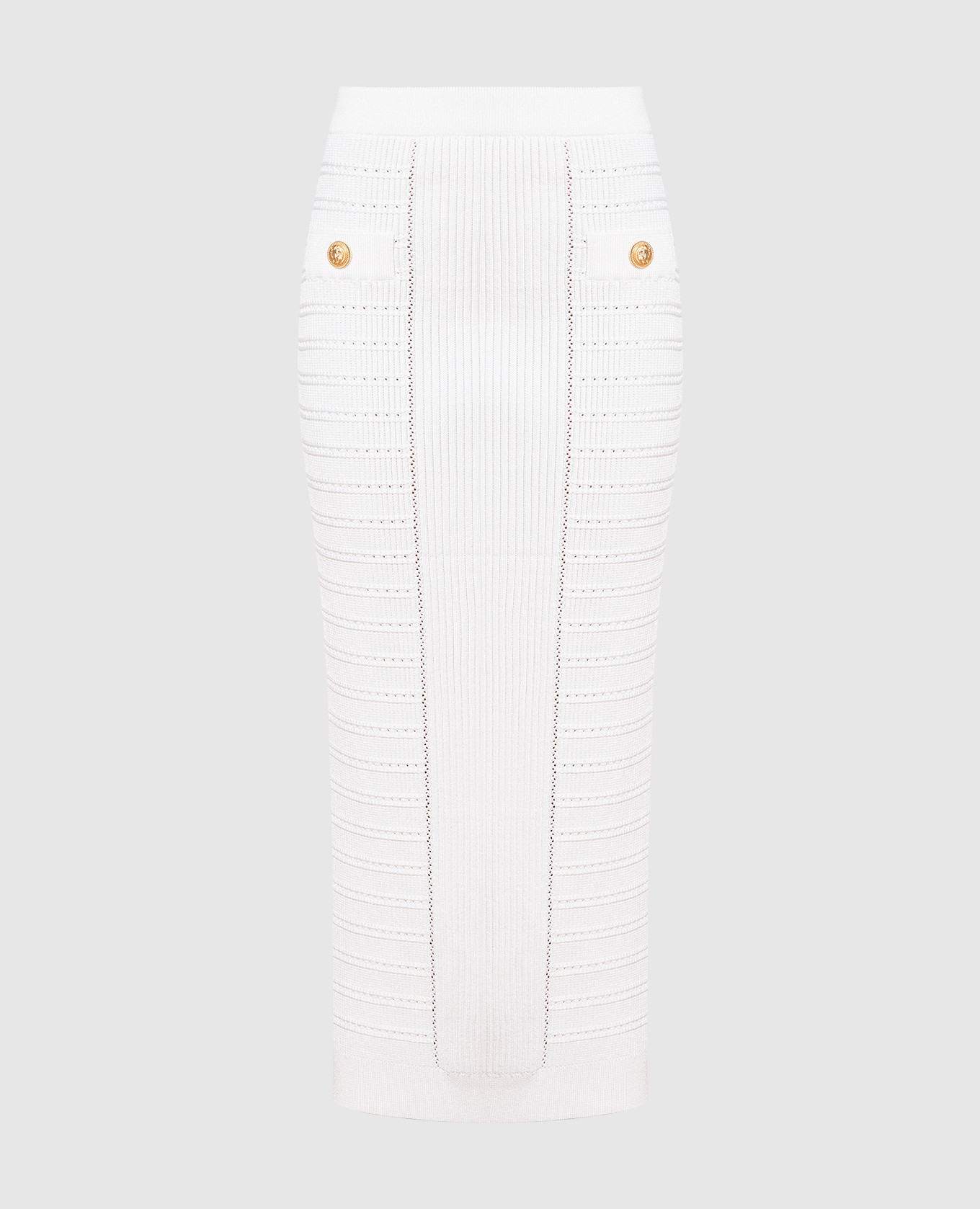 White pencil skirt in a textured pattern