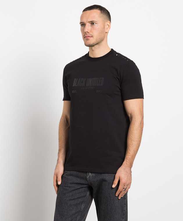 Valentino Black t-shirt with logo print 2V3MG13C969 изображение 3
