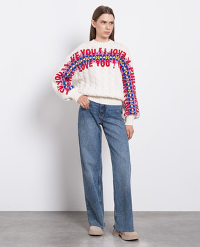 Philosophy di Lorenzo Serafini Білий светр з вовни I Love You A09385701