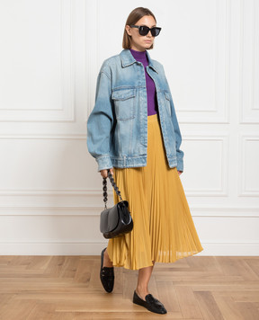 Max Mara Жовта спідниця-плісе з люрексом MILENA