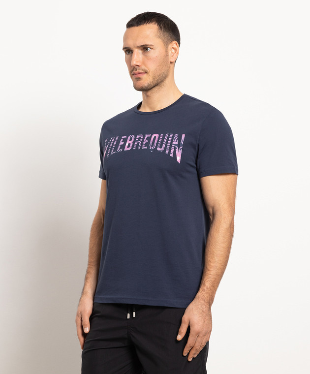 Vilebrequin Синяя футболка Thom с принтом логотипа THOC3P11 изображение 3