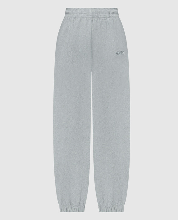 Gray joggers with logo embroidery