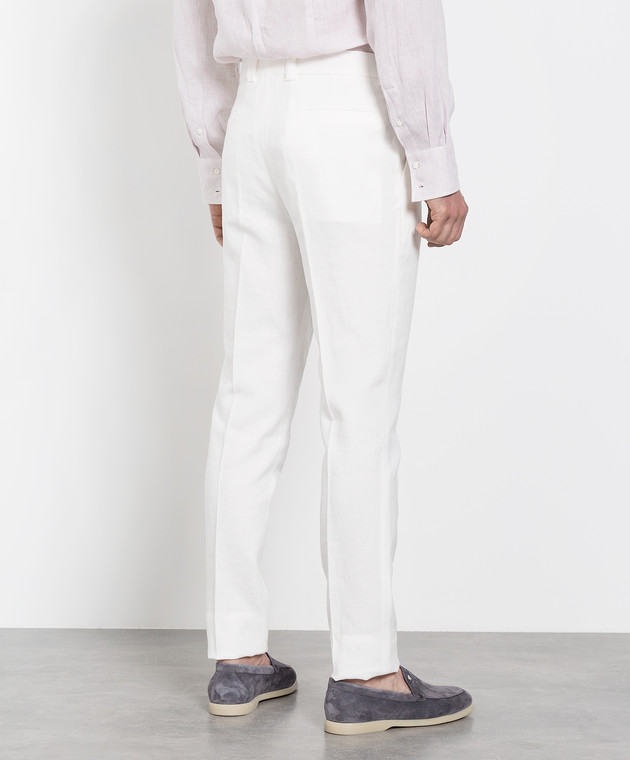 Brunello Cucinelli Білі штани з льону MW431E1450 зображення 4