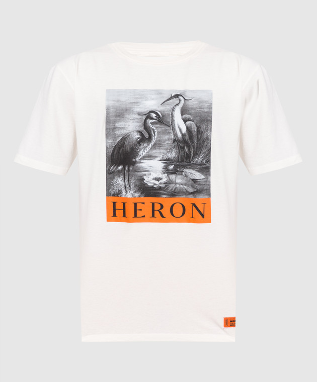 Heron Preston Світло-бежева футболка з принтом HMAA026C99JER001