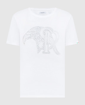 Stefano Ricci Белая футболка с вышивкой логотипа MNH3302610803