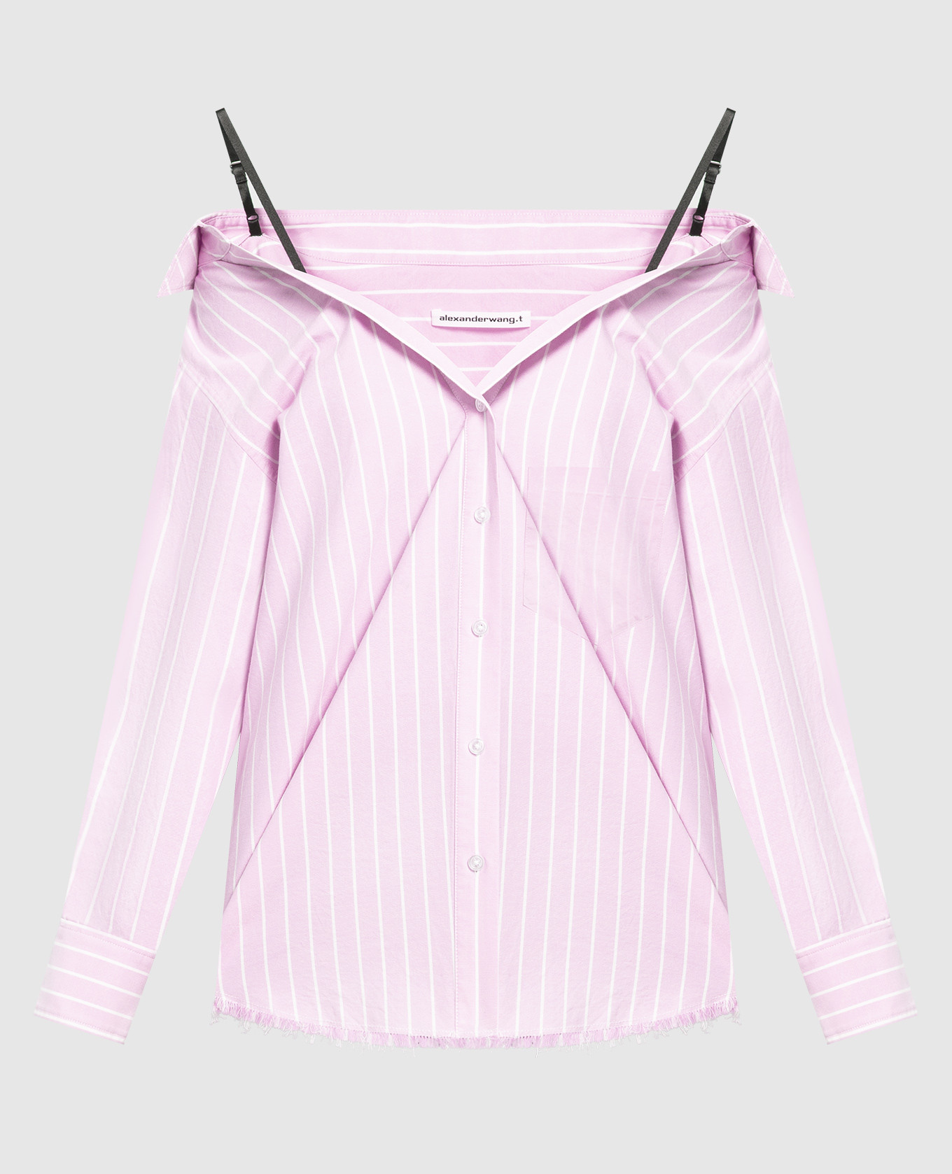 Розовая блуза в полоску