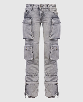 The Attico Серые джинсы-карго Essie с вышивкой логотипа 241WCP113D070