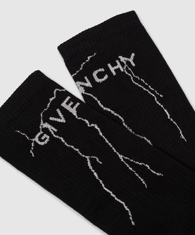 Givenchy Черные носки с узором логотипа BMB0464YHM изображение 3