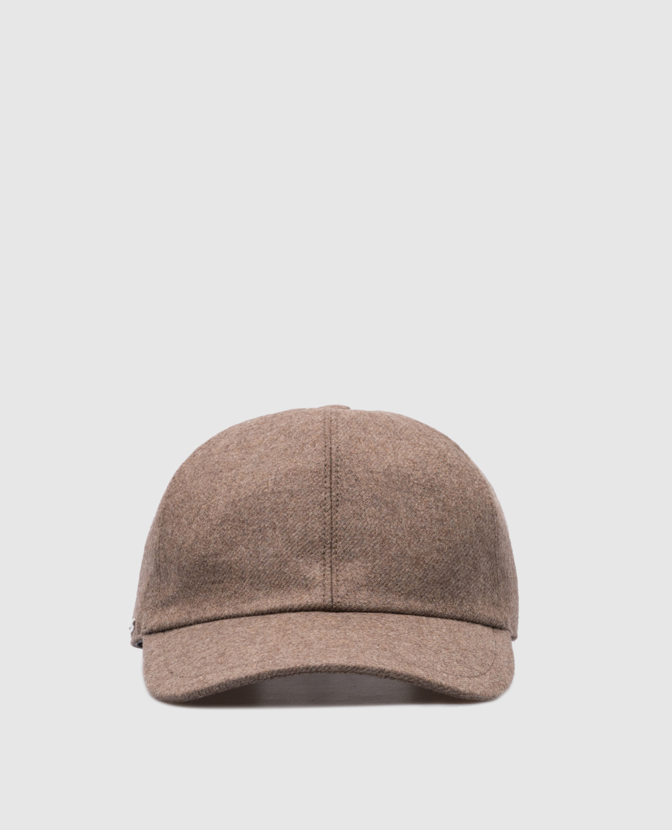 Brown wool and cashmere logo cap