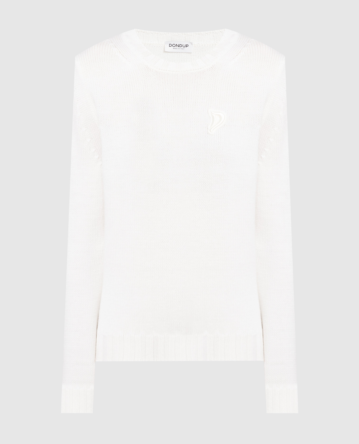 White wool jumper with logo