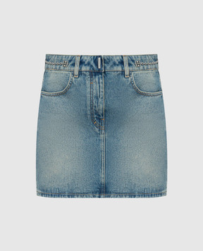 Givenchy Синя джинсова смідниця міні з ланцюжками BW40SQ5Y9N
