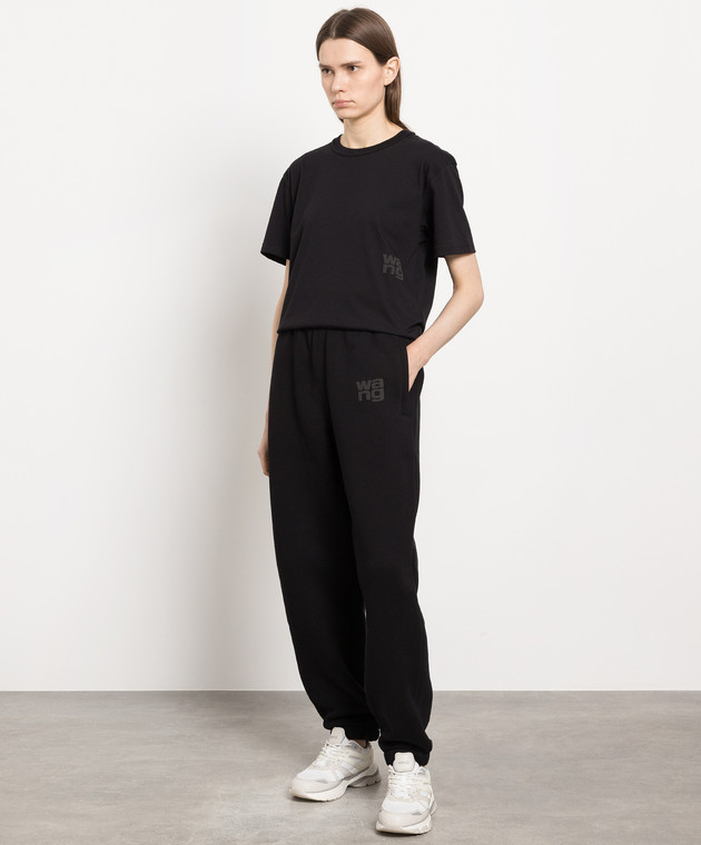 T by Alexander Wang - Чорна футболка з логотипом 4CC3221357 купити