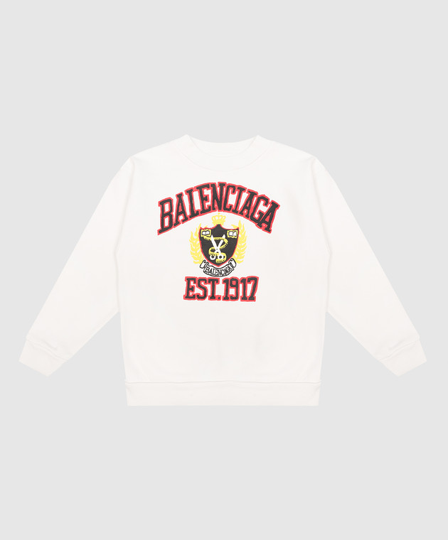Balenciaga Children's white sweatshirt with logo print 682018TOVK2