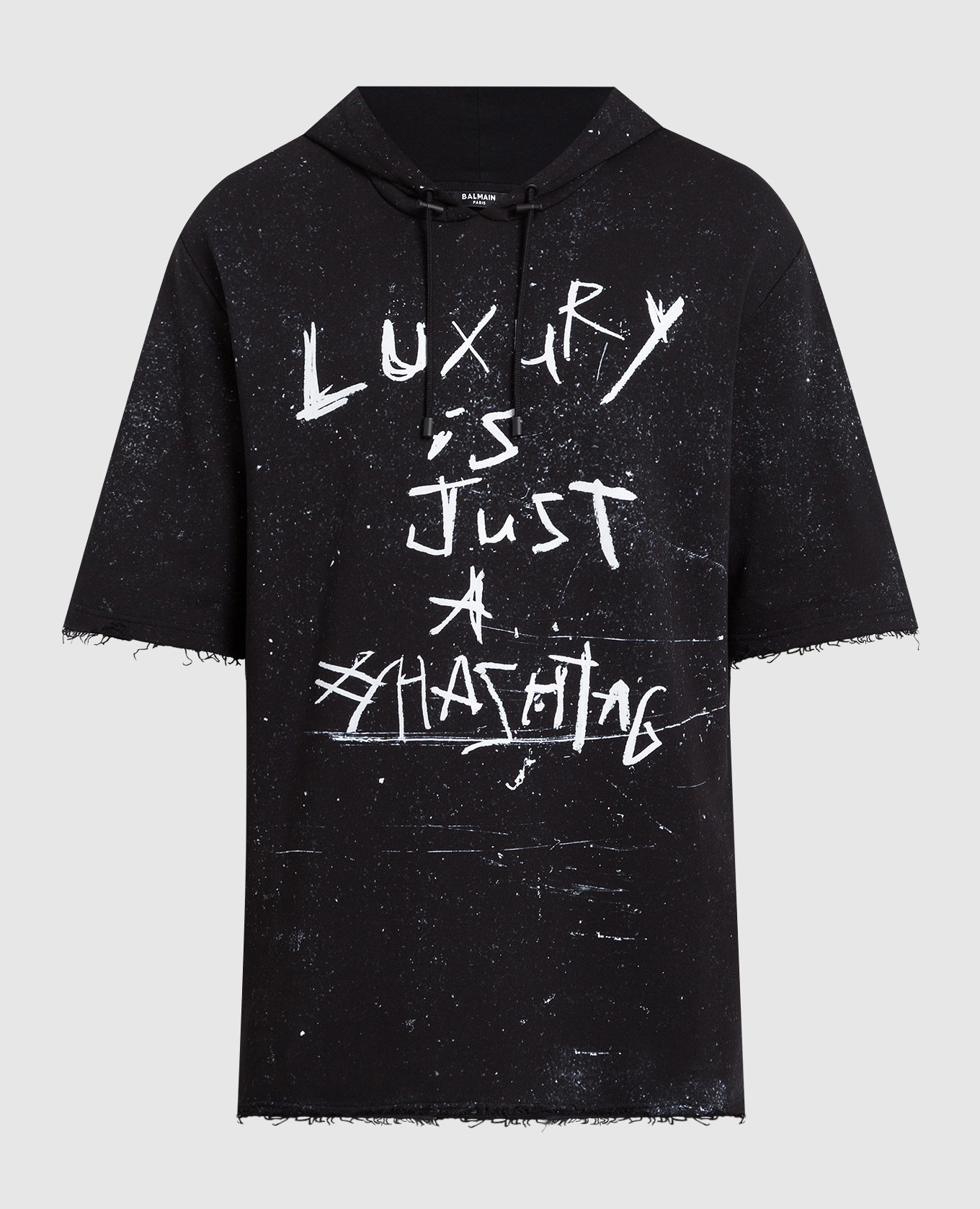 

Черное худи в контрастный узор, Черный, Худи