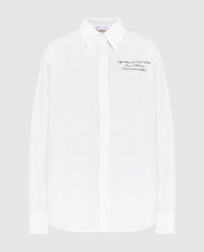 Off-White Біла сорочка з контрастною вишивкою OWGA096C99FAB002