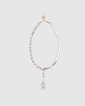 Ellen Conde Silver necklace with crystals ZC11