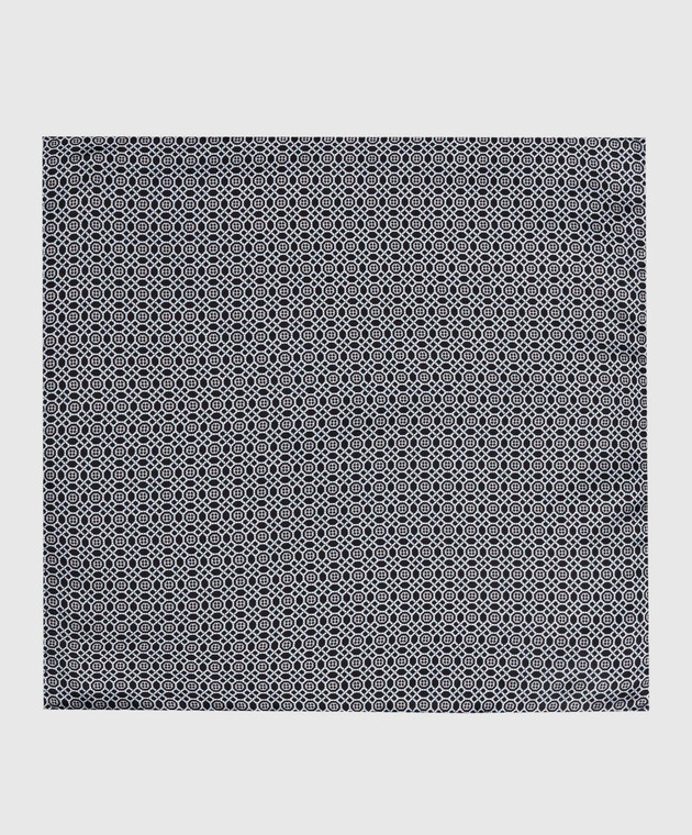 Stefano Ricci Children's black scarf made of silk in a geometric pattern YFZ2535025