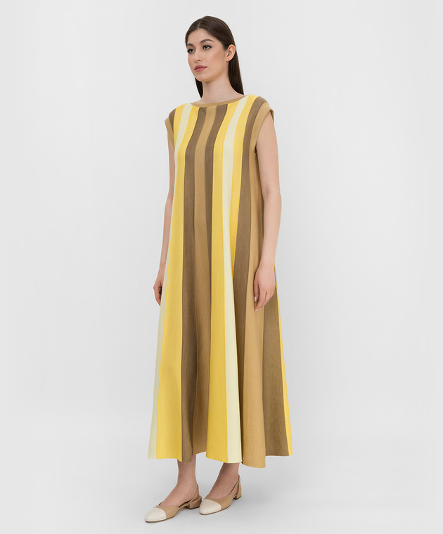 Loro Piana Сукня Edinburgh з кашеміру та шовку в смужку FAM1203 зображення 3