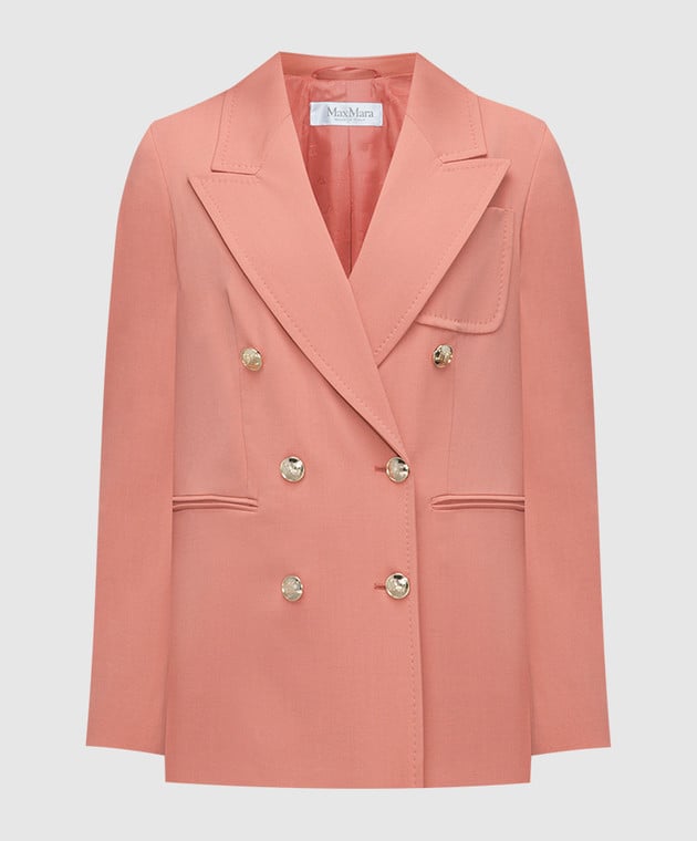 Max Mara Reale pink double-breasted wool jacket REALE