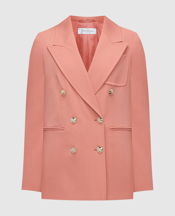 Reale pink double-breasted wool jacket