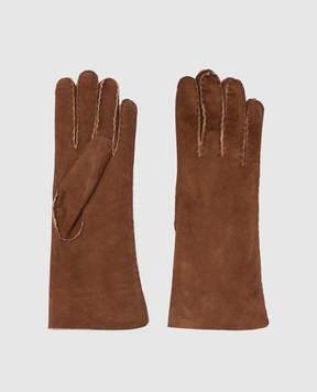 Caridei Коричневые замшевые перчатки 7006