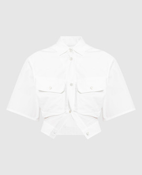 Off-White Белая рубашка с вышивкой логотипа OWGG001S23FAB001
