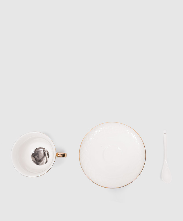 SELETTI Белый набор Tarin - Bona Dea с чашкой, блюдцем и ложкой 09968 изображение 2