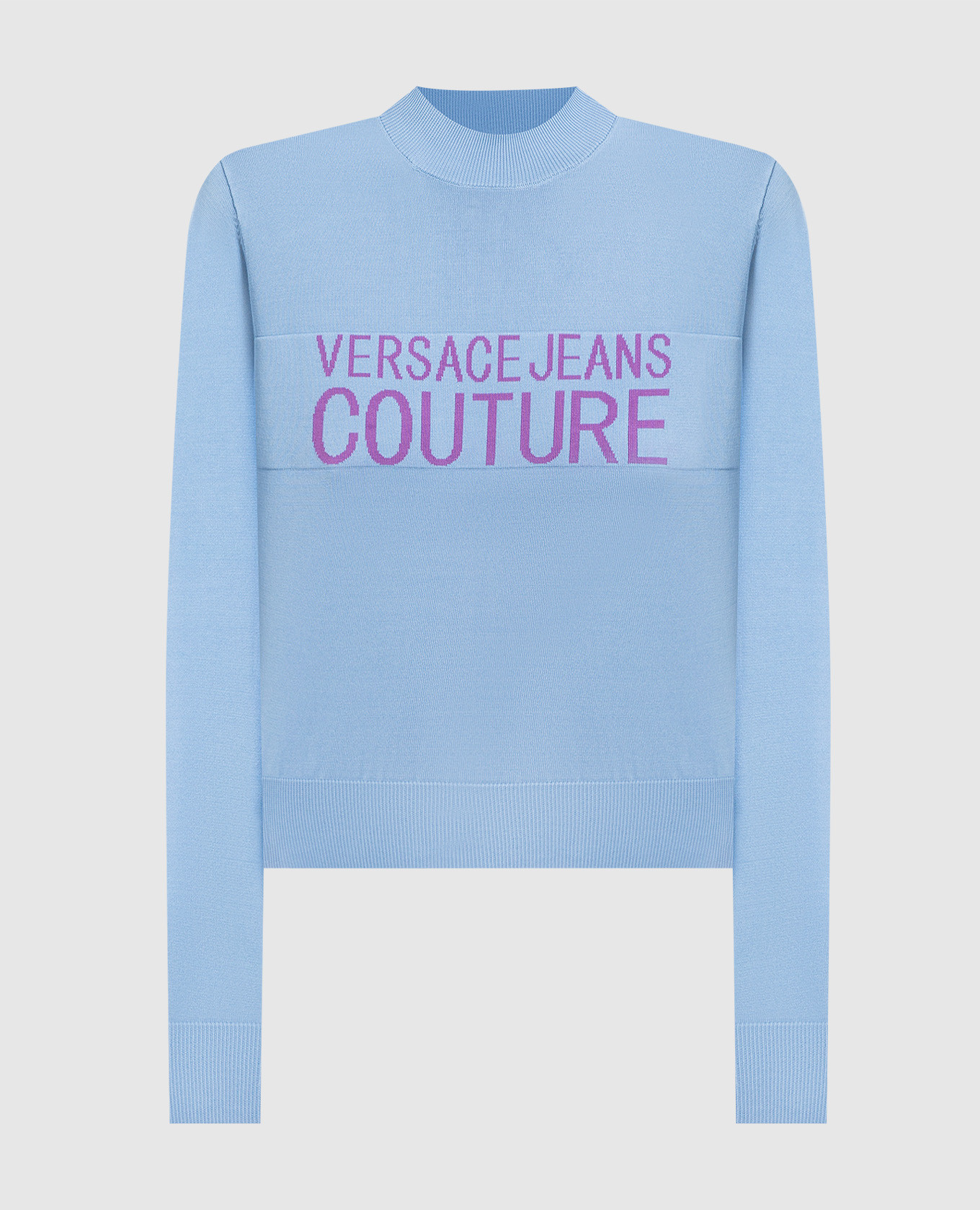 Голубой джемпер с узором логотипа