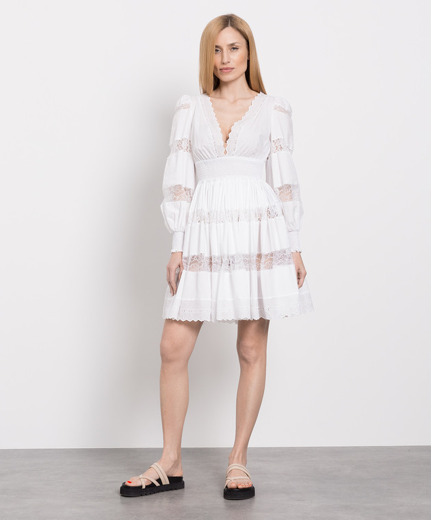 Dolce&Gabbana Біла сукня з мереживом і воланами F6ZD6TFU5UB зображення 2