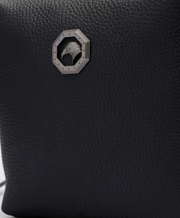 Stefano Ricci Blue leather shoulder bag with logo ND155TUVDVH image 5
