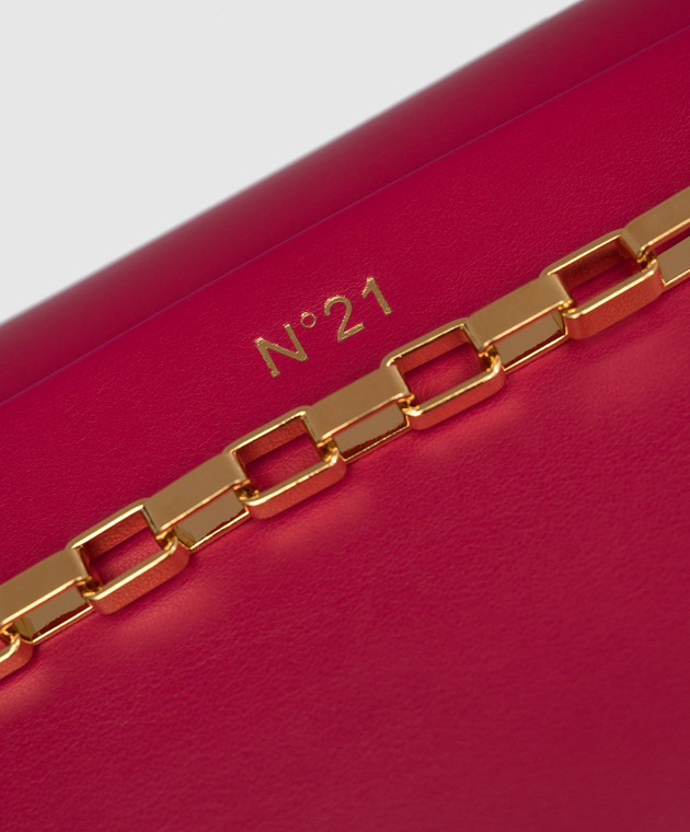 N21 Pink messenger bag with metallic textured logo 23EBP0941VT01 изображение 5