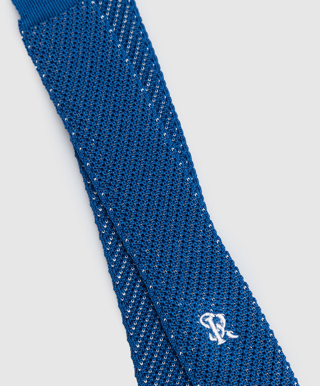 Stefano Ricci Дитяча синя краватка з шовку YCRM3600SETA зображення 3