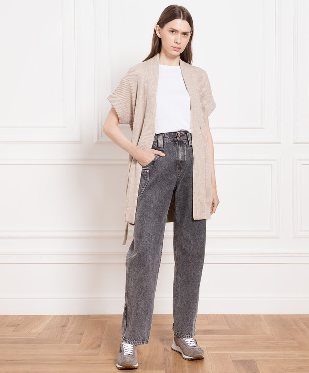 Brunello Cucinelli Серые джинсы с цепочкой мониль MA095P5805 изображение 2