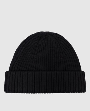 Parajumpers Чорна шапка Rib Hat з нашивкою логотипа 23WPAACHA02