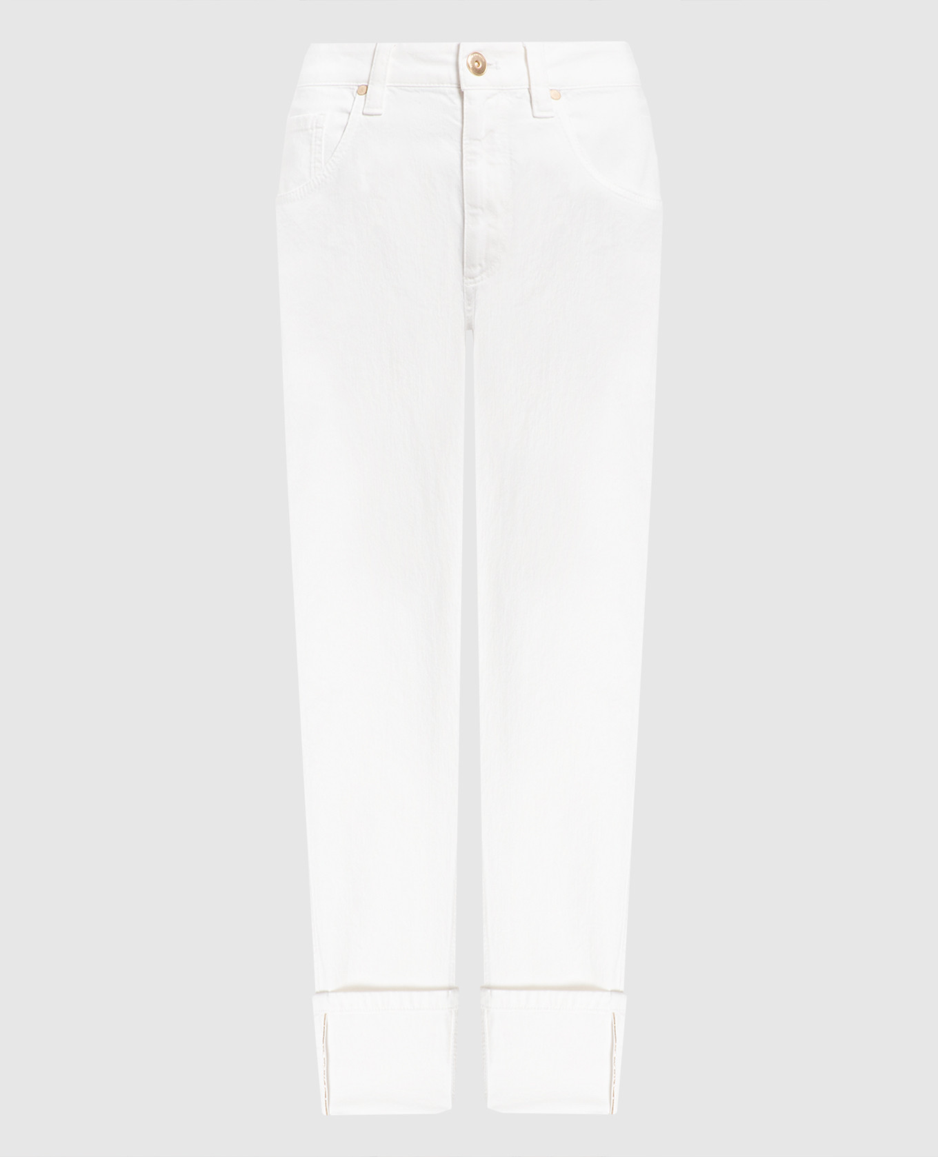 Белые джинсы с цепочкой мониль