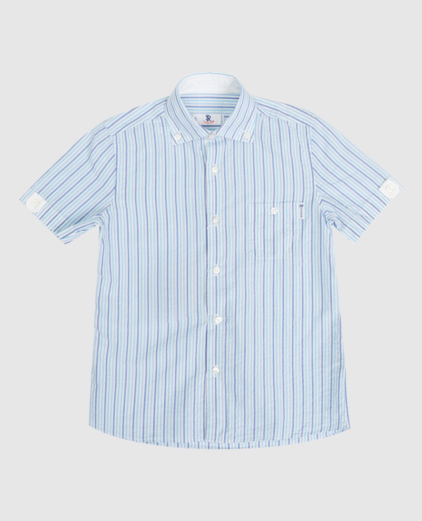 Children's blue reaper-effect striped shirt
