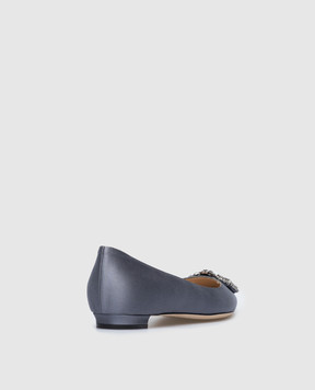 Manolo Blahnik Серые балетки Hangisiflat с кристаллами HANGISIFLAT10