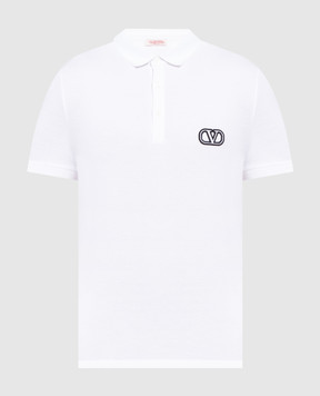Valentino White polo with VLogo Signature patch 2V3MH01K954