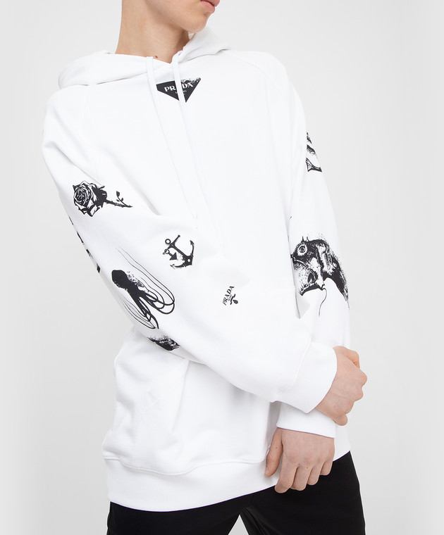 Prada Printed hoodie UJL12A10IO buy with Estonia delivery at