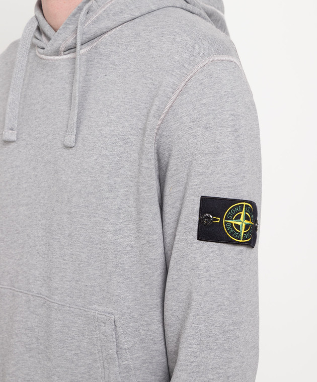 Stone Island Gray hoodie with logo patch 101564151 image 5