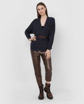 Brunello Cucinelli Темно-синій кардиган із кашеміру M12164326