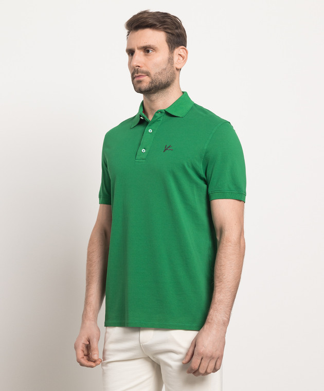 ISAIA Green polo shirt with logo MCI171JP003 изображение 3