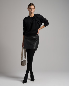 Alexander McQueen Черный свитшот с драпировкой 777196QLAC8