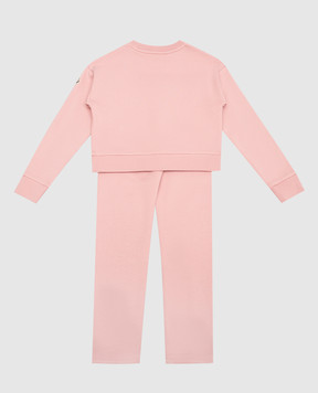 Moncler ENFANT Дитячий рожевий костюм з логотипом 8M00009899PS1214