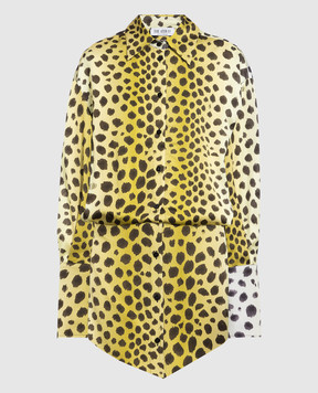 The Attico Жовта сукня Silvye в леопардовий візерунок 236WCA93V065P
