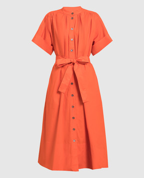 CO Оранжевое платье-рубашка с драпировкой 4418SBCC