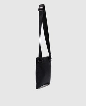 Canali Черная кожаная сумка через плечо с логотипом NA00134P226101