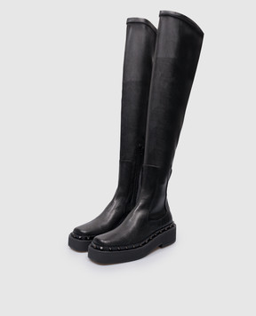 Valentino Черные кожаные ботфорты Rockstud 3W0S0HU1GZQ