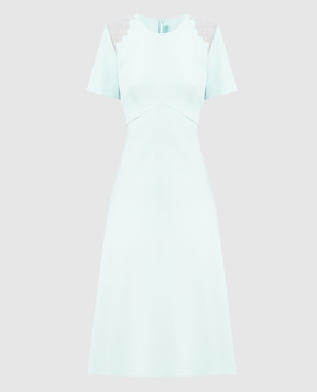 Ermanno Scervino Голубое платье с кружевом D422Q760KIK